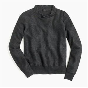 J.Crew Ruffle Neck Pullover Sweater Grey XS